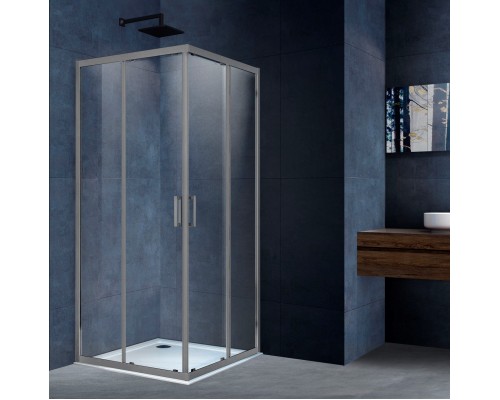 Душевой уголок Vincea Alpha VSS-3AL10CLGM, 100x100, вороненая сталь, стекло прозрачное