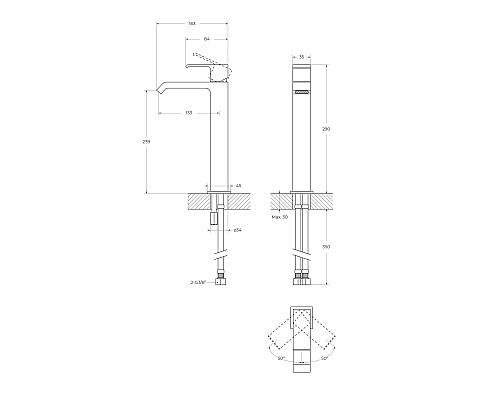 Смеситель для раковины Cezares Porta PORTA-LC-SR Sunrise