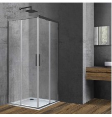 Душевой уголок Vincea Soft, 900x900, вороненая сталь, стекло прозрачное