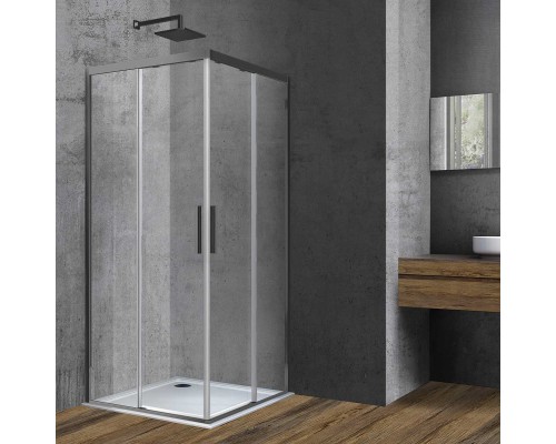Душевой уголок Vincea Soft, 900x900, вороненая сталь, стекло прозрачное