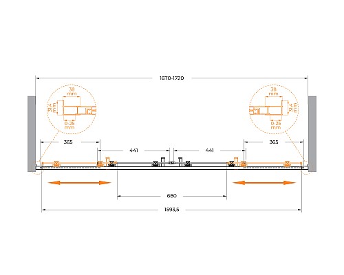 Дверь в проём Cezares MOLVENO-BF-2-170-C-Cr-IV