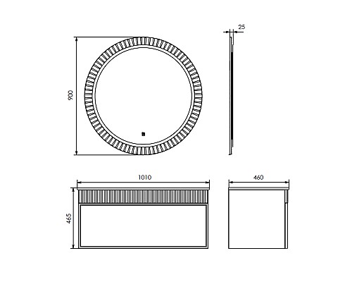 Тумба с раковиной Comforty Мадрид 100 серый шёлк Comforty 100E
