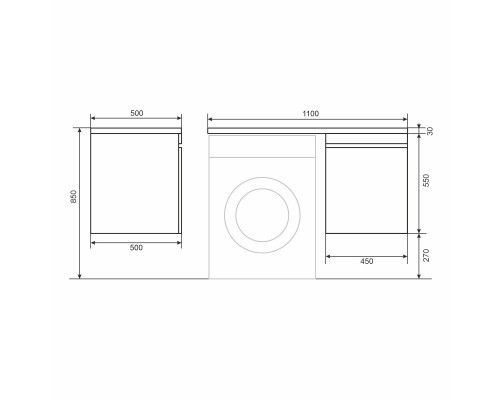 Тумба под стиральную машину подвесная Uperwood Magenta 45х50х55 см, черная