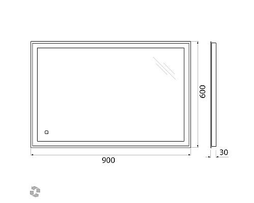 Зеркало BelBagno SPC-GRT-900-600-LED-TCH Зеркало BelBagno SPC-GRT-900-600-LED-TCH