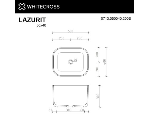 Раковина накладная Whitecross Lazurit белый матовый
