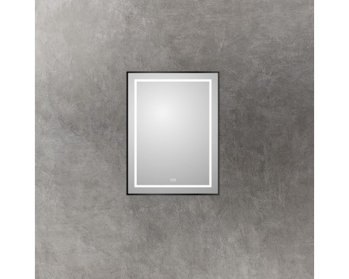 Зеркало BelBagno Kraft 60 SPC-KRAFT-600-800-LED-TCH-WARM-NERO с подсветкой Черное с сенсорным выключателем и подогревом