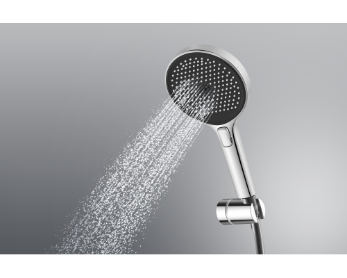 Душевая лейка Sancos Nok round, 3 режима, хром/черный матовый, SC6001CH-B