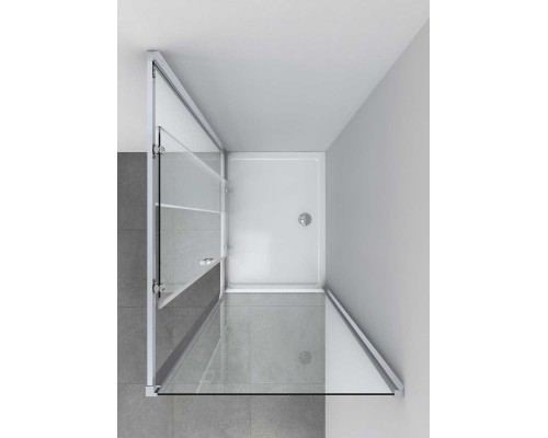 Душевой уголок Vincea Alpha VSR-3AL9011CLB, 1100x900, черный, стекло прозрачное