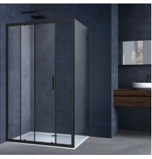 Душевой уголок Vincea Alpha VSR-3AL9011CLB, 1100x900, черный, стекло прозрачное