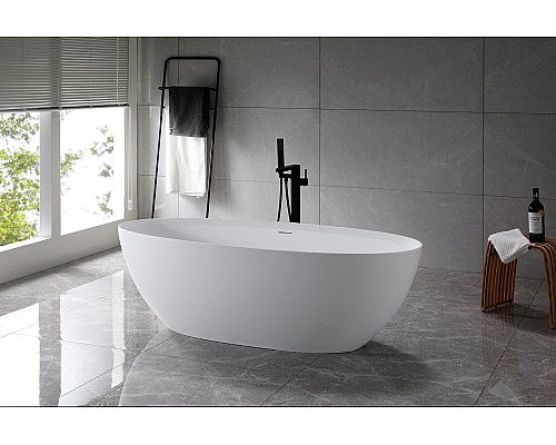 Ванна из искусственного камня Vincea VBT-4S01MW, 170x76x56, белый мат, со слив-переливом Ванна из искусственного камня Vincea VBT-4S01MW, 170x76x56, белый мат, со слив-переливом