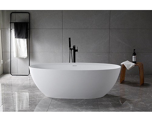 Ванна из искусственного камня Vincea VBT-4S01MW, 170x76x56, белый мат, со слив-переливом Ванна из искусственного камня Vincea VBT-4S01MW, 170x76x56, белый мат, со слив-переливом