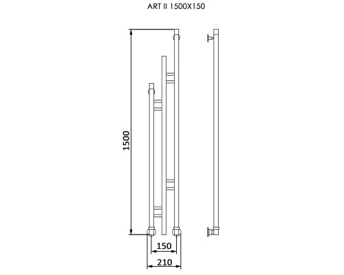Полотенцесушитель Ника Art-2 1500/150