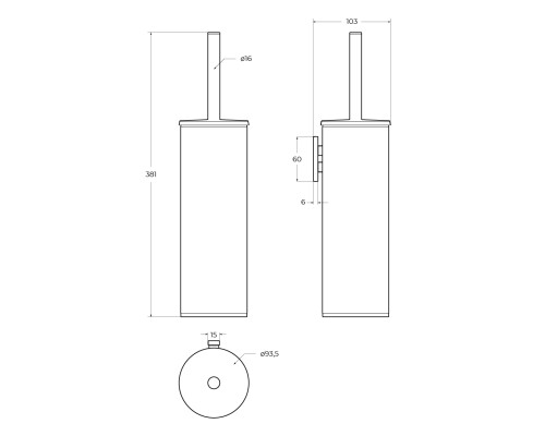 Ершик для унитаза Cezares Relax RELAX-TBS-M-GM Оружейная сталь