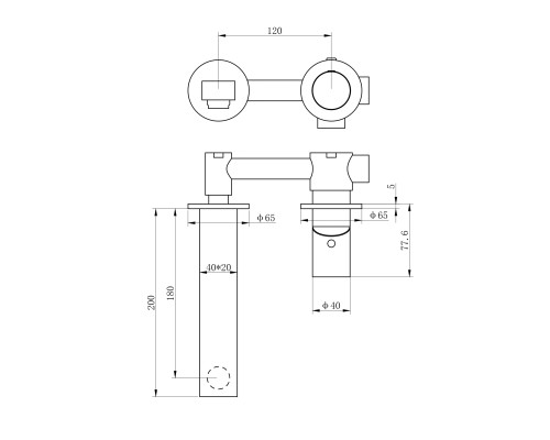 Смеситель для раковины встраиваемый Wonzon&Woghand, Брашированный никель WW-105-BS