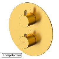 Смеситель термостат скрытого монтажа на 2 потребителя WHITECROSS Y Y1236GLB (брашированное золото)