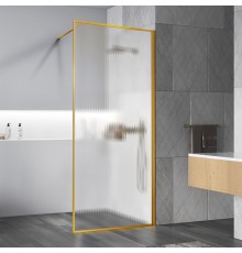 Душевая перегородка Vincea Walk-In VSW-1HP110FLBG, 110x200, браш золото, стекло рифленое