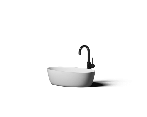 Накладная раковина-чаша из искусственного камня Monblan Ovale 580x350x150 цвет белый