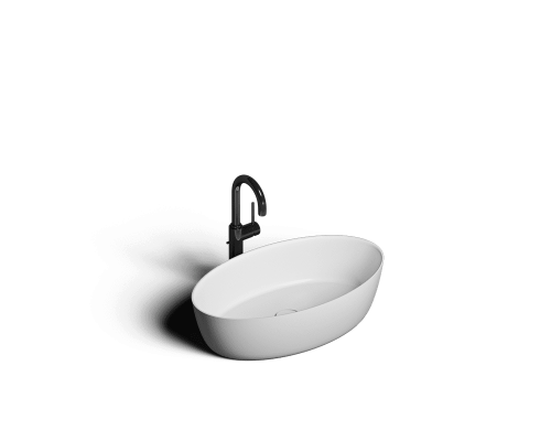 Накладная раковина-чаша из искусственного камня Monblan Ovale 580x350x150 цвет белый