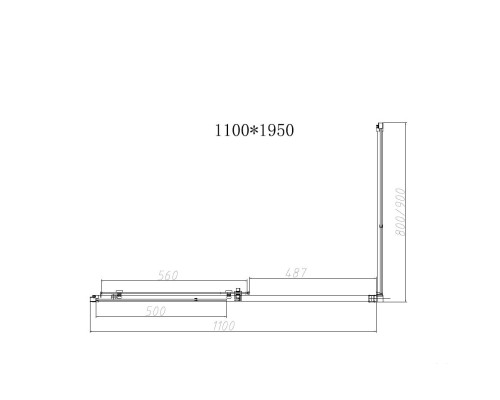 Душевой уголок Vincea Slim-N VSR-4SN9011CGB, 1100x900, черный, стекло тонированное
