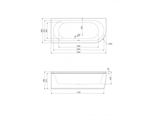 Акриловая ванна Cezares Metauro 180x80 L METAURO CORNER-180-80-40-L-W37 без гидромассажа