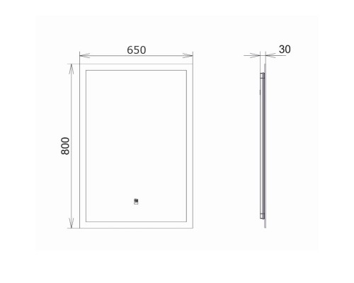 Зеркало для ванной Comforty Эдельвейс 65 с подсветкой, с сенсором, антизапотевание
