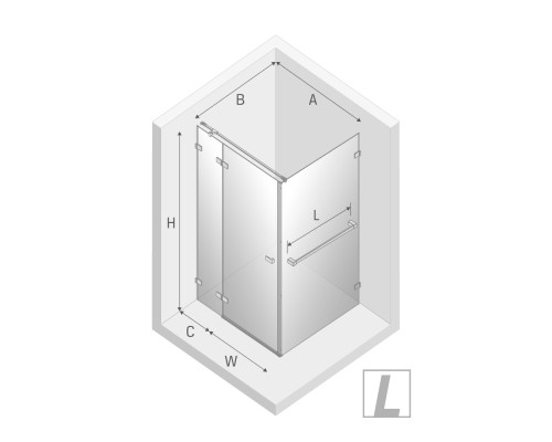 Душевое ограждение NEW TRENDY AVEXA GOLD SHINE L 120x70x200 золото