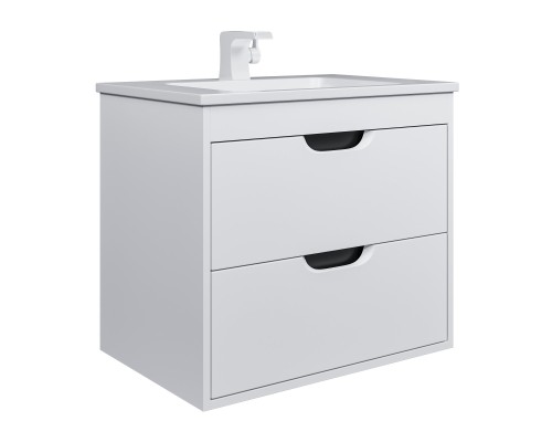 Тумба с раковиной подвесная Uperwood Modul 62х45х57 см, белая/графит