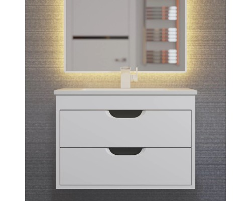 Тумба под раковину подвесная Uperwood Modul 61х44,4х55 см, белая/графит