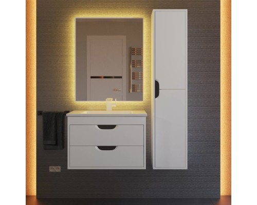 Тумба под раковину подвесная Uperwood Modul 61х44,4х55 см, белая/графит