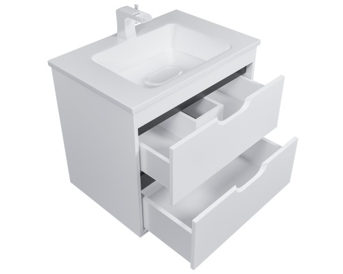Тумба с раковиной подвесная Uperwood Modul 62х45х57 см, белая/графит
