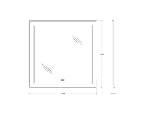 Зеркало BelBagno Kraft 80 SPC-KRAFT-800-800-LED-TCH-WARM с подсветкой Сатин с сенсорным выключателем и подогревом