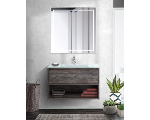 Зеркало BelBagno Kraft 80 SPC-KRAFT-800-800-LED-TCH-WARM с подсветкой Сатин с сенсорным выключателем и подогревом