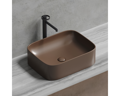 Чаша накладная прямоугольная Ceramica Nova Element 50x38 Темно-Коричневый Матовый