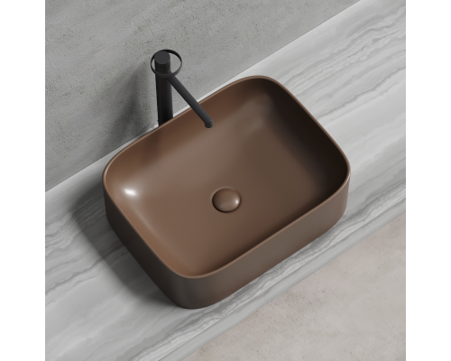 Чаша накладная прямоугольная Ceramica Nova Element 50x38 Темно-Коричневый Матовый