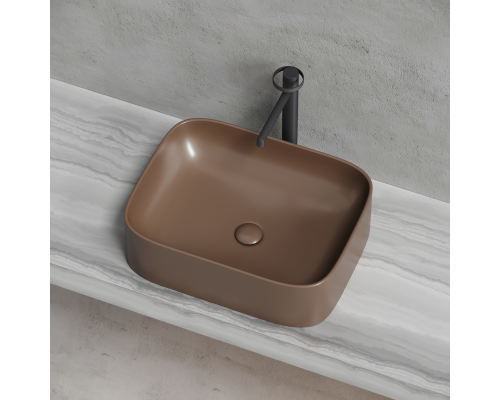 Чаша накладная прямоугольная Ceramica Nova Element 50x38 Темно-Коричневый Матовый