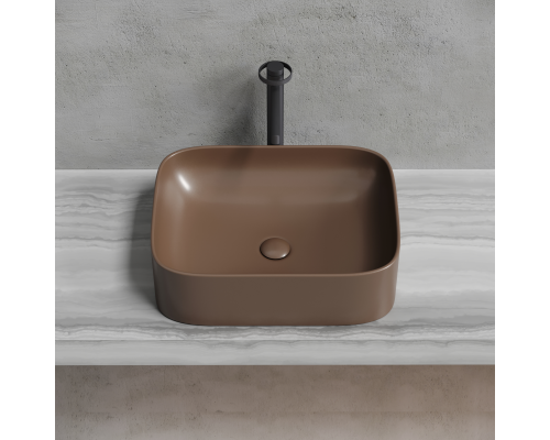 Чаша накладная прямоугольная Ceramica Nova Element 50x38 Темно-Коричневый Матовый