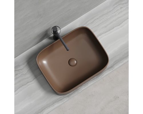 Чаша накладная прямоугольная Ceramica Nova Element 50x38 Темно-Коричневый Матовый