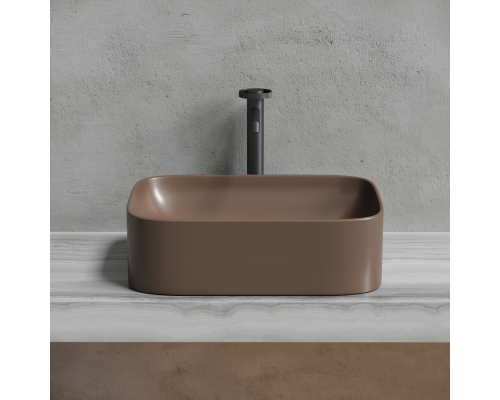 Чаша накладная прямоугольная Ceramica Nova Element 50x38 Темно-Коричневый Матовый