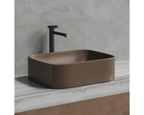 Чаша накладная прямоугольная Ceramica Nova Element 50x38 Темно-Коричневый Матовый
