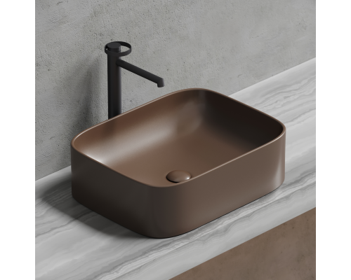 Чаша накладная прямоугольная Ceramica Nova Element 50x38 Темно-Коричневый Матовый