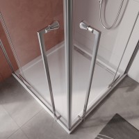 Душевой уголок Cezares Liner 120x90 L профиль Хром стекло прозрачное