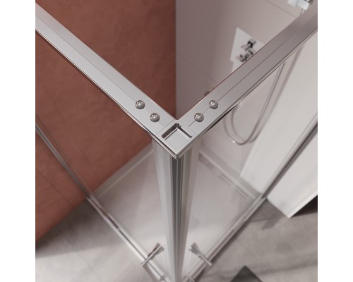 Душевой уголок Cezares Liner 120x90 L профиль Хром стекло прозрачное