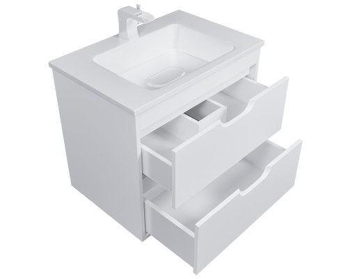 Тумба с раковиной подвесная Uperwood Modul 62х45х57 см, белая матовая