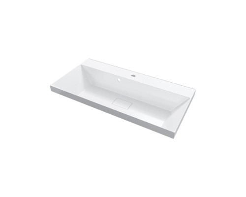 Раковина для ванной 90 см, Uperwood Classic New, белая глянцевая, с накладкой для слива