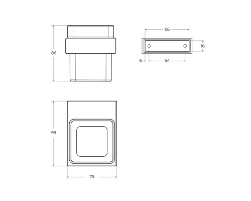 Стакан для зубных щеток Cezares Slider SLIDER-TUMS-GM Оружейная сталь