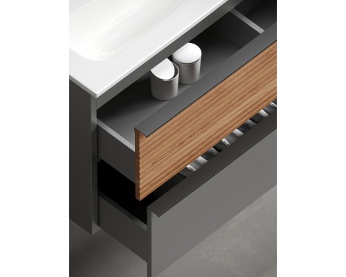 Тумба для раковины SanCos Delta 100 DL100GR Дуб красный, графит