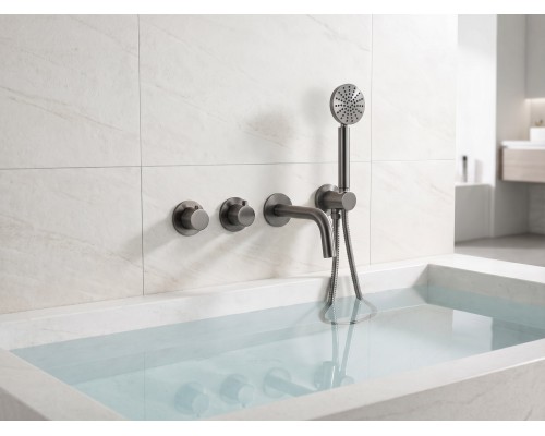 Смеситель термостатический для ванны встраиваемый Benesque Lumiere 11011803 черный брашированный