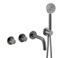 Смеситель термостатический для ванны встраиваемый Benesque Lumiere 11011803 черный брашированный