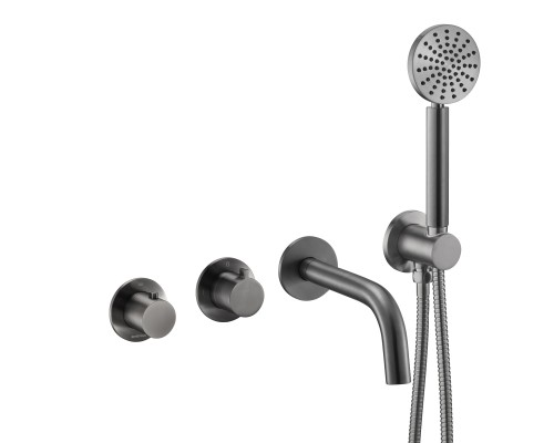 Смеситель термостатический для ванны встраиваемый Benesque Lumiere 11011803 черный брашированный