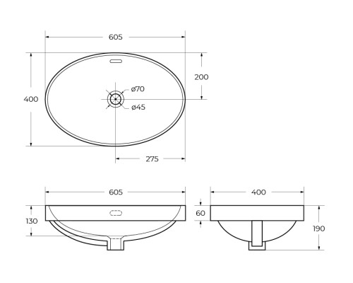 Раковина BelBagno 60 BB1004 Белая